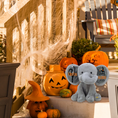Load image into Gallery viewer, Personalized Elephant Stuffed Animal - Happy Halloween 2025 Day Elephant, Gray 9 Inches