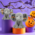 Load image into Gallery viewer, Personalized Elephant Stuffed Animal - Happy Halloween 2025 Day Elephant, Gray 9 Inches