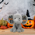 Load image into Gallery viewer, Personalized Elephant Stuffed Animal - Happy Halloween 2025 Day Elephant, Gray 9 Inches