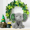 Load image into Gallery viewer, Personalized Elephant Stuffed Animal - My First St Patrick’s Day Elephant