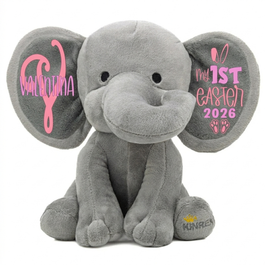 Personalized Elephant Stuffed Animal - My First Easter Elephant