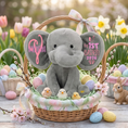 Load image into Gallery viewer, Personalized Elephant Stuffed Animal - My First Easter Elephant
