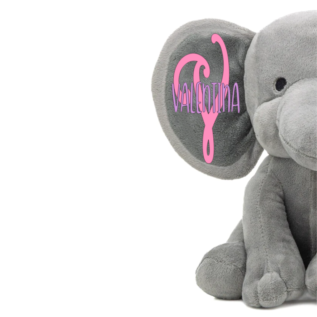 Personalized Elephant Stuffed Animal - Happy Easter Elephant