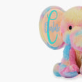 Load image into Gallery viewer, Personalized Elephant Stuffed Animal for Babies - Custom Rainbow Baby Keepsake
