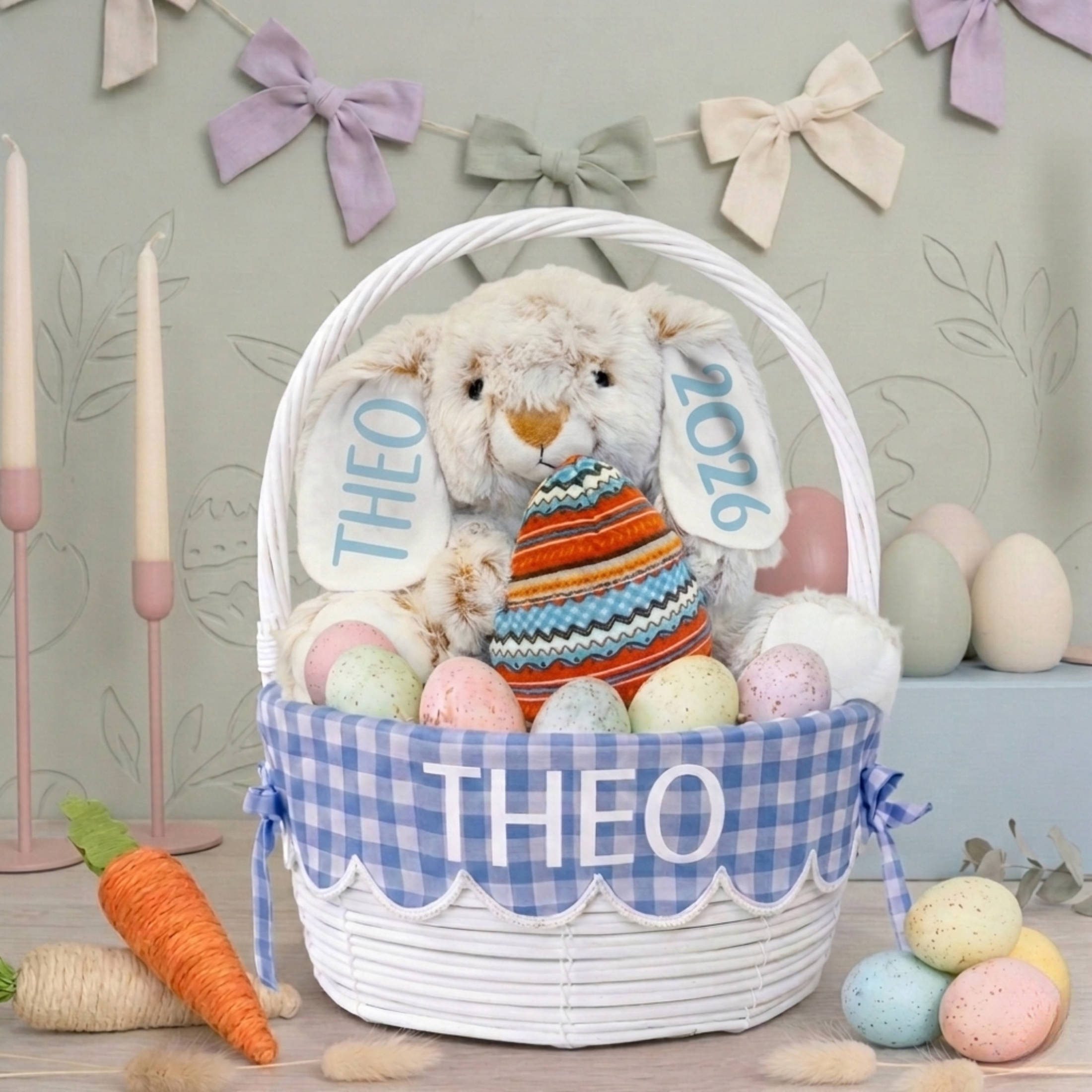 Personalized Easter Basket for Kids, Boys & Girls - Gift for Easter Made in USA