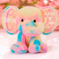 Load image into Gallery viewer, Personalized Elephant Stuffed Animal - Custom Birth Stats Announcement
