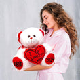 Load image into Gallery viewer, Personalized Mother's Day Teddy Bear for Mom - Customized Plush Bear with Heart Pillow "I LOVE YOU MOM"
