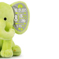 Load image into Gallery viewer, Personalized Elephant Stuffed Animal - Custom Birth Stats Announcement - Green
