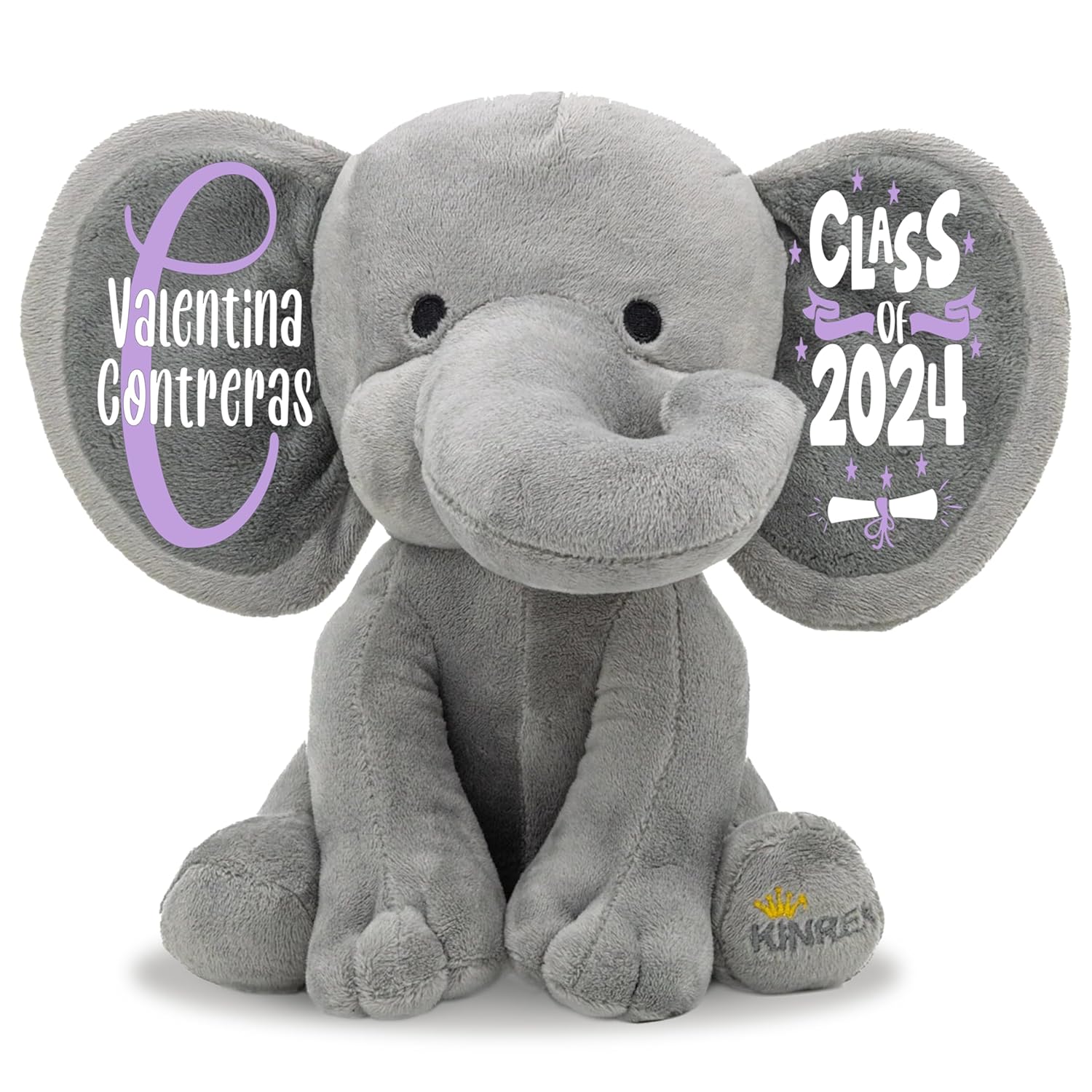 Personalized Graduation Elephant Stuffed Animal Class of 2024