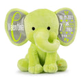 Load image into Gallery viewer, Personalized Elephant Stuffed Animal - Custom Birth Stats Announcement - Green
