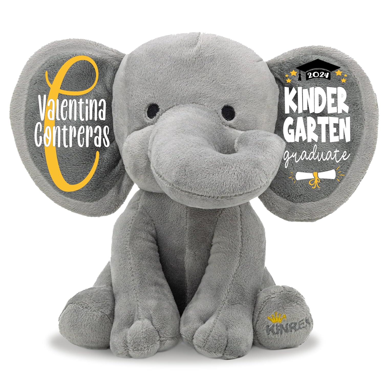 Personalized Kindergarten Graduation Elephant Stuffed Animal