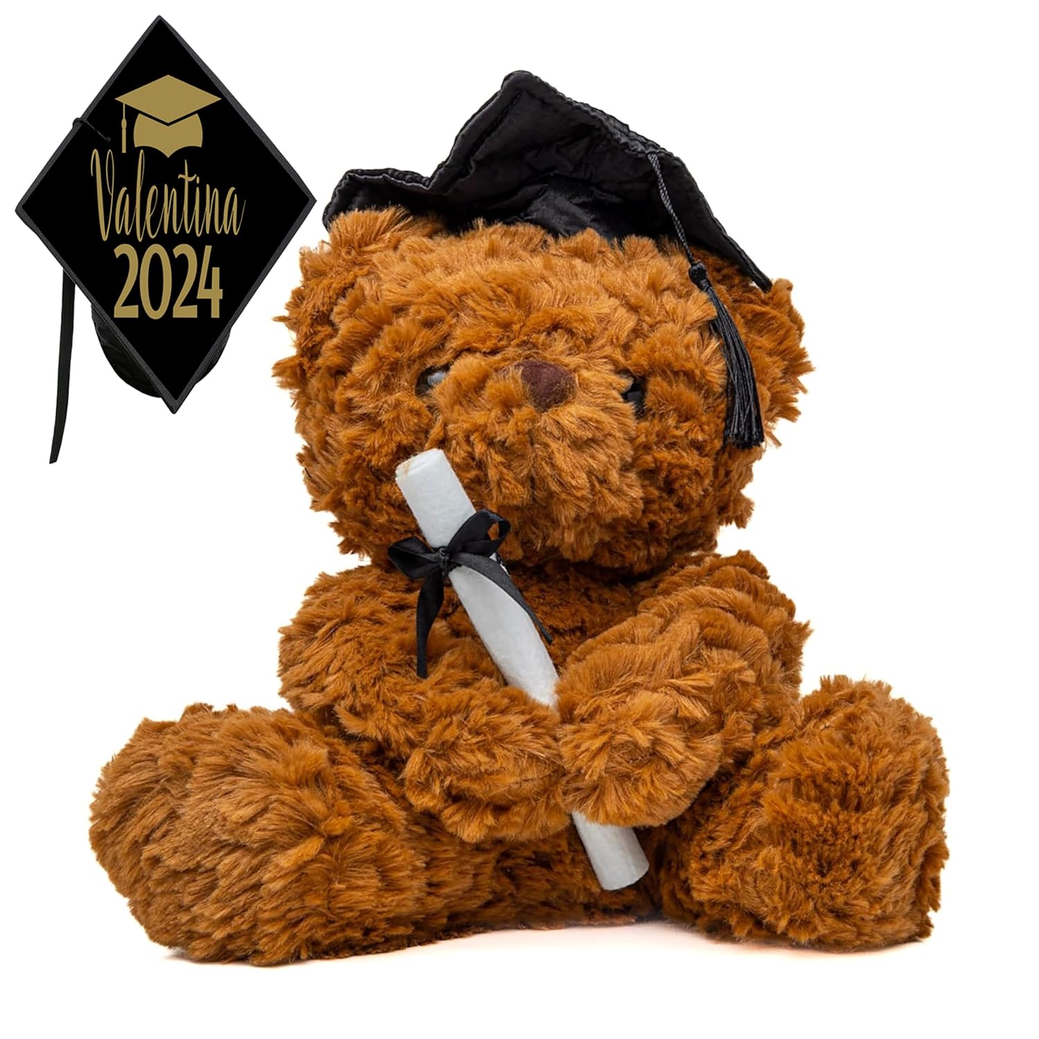 Personalized Graduation Teddy Bear 2024 - Class of 2024 Cap with Name