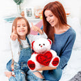 Load image into Gallery viewer, Personalized Mother's Day Teddy Bear for Mom - Customized Plush Bear with Heart Pillow "I LOVE YOU MOM"
