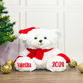 Load image into Gallery viewer, Personalized Christmas Stuffed Animal - Custom White Santa Teddy Bear Plush Toy
