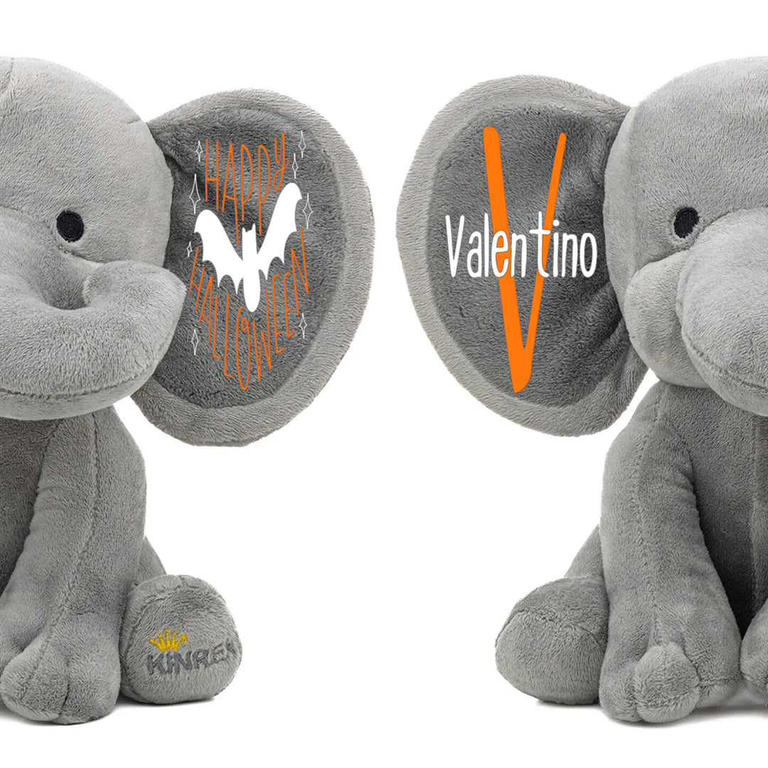 Personalized Elephant Stuffed Animal - Happy Halloween Day Elephant