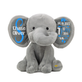 Load image into Gallery viewer, Personalized Elephant Stuffed Animal - Custom Birth Stats Announcement
