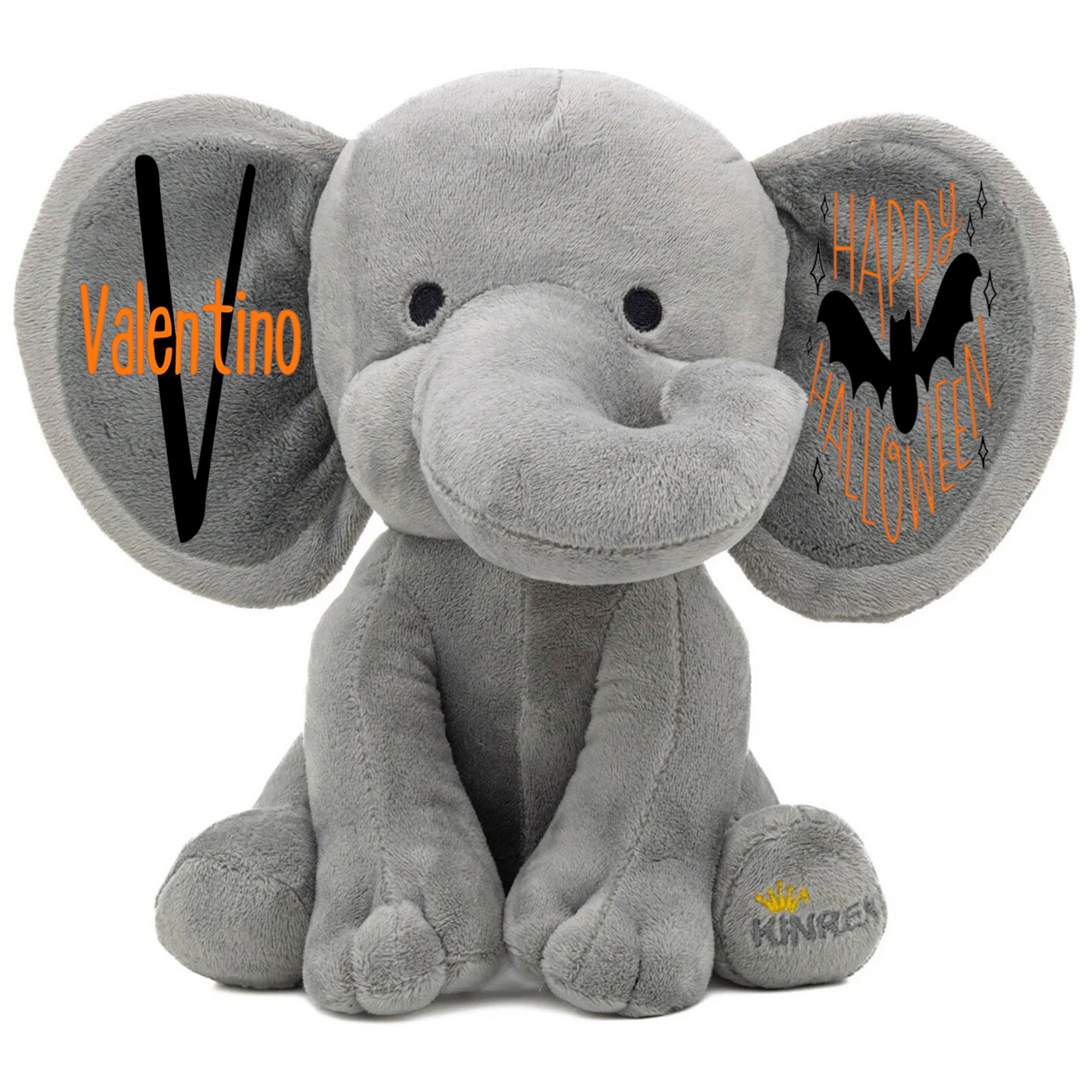 Personalized Elephant Stuffed Animal - Happy Halloween Day Elephant