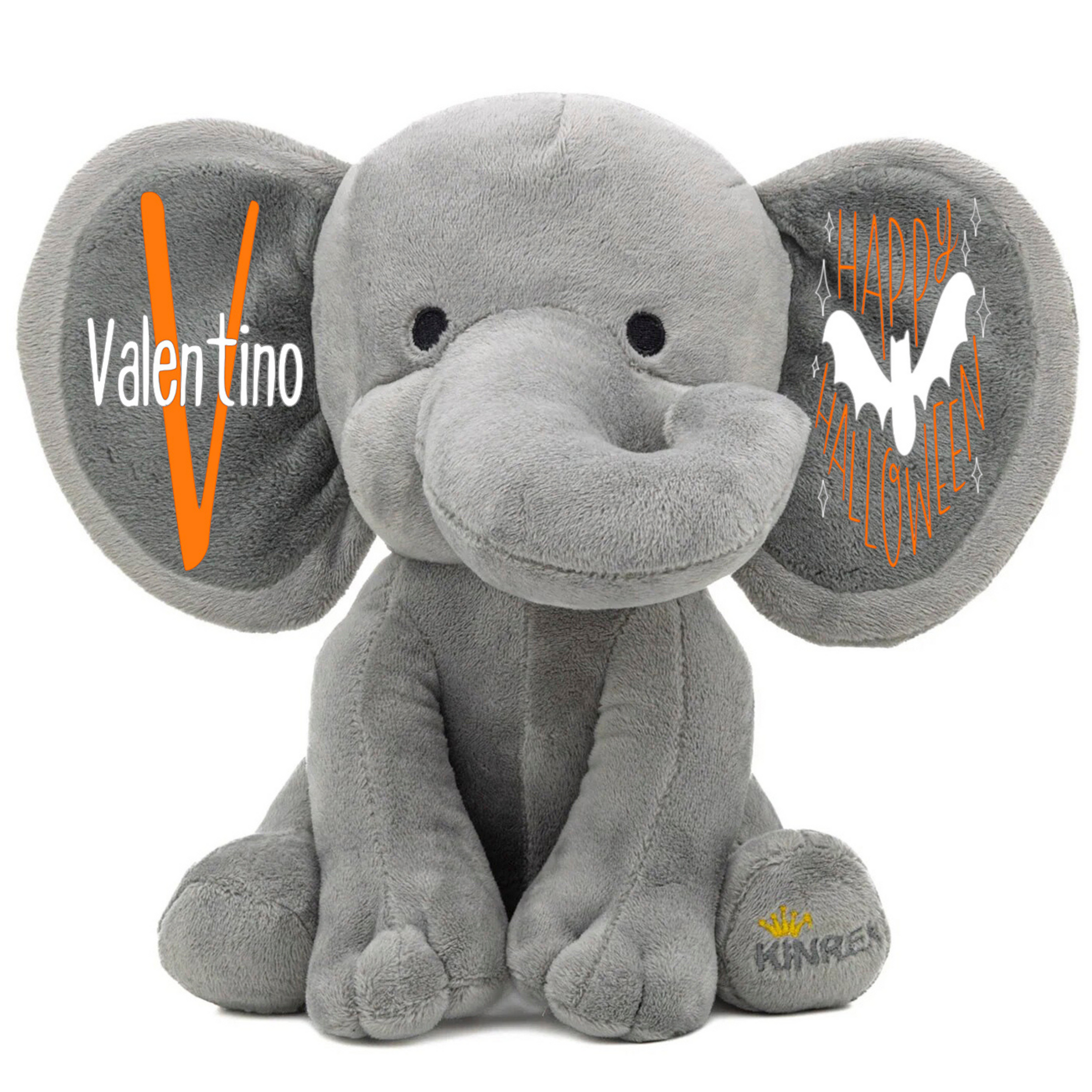 Personalized Elephant Stuffed Animal - Happy Halloween Day Elephant