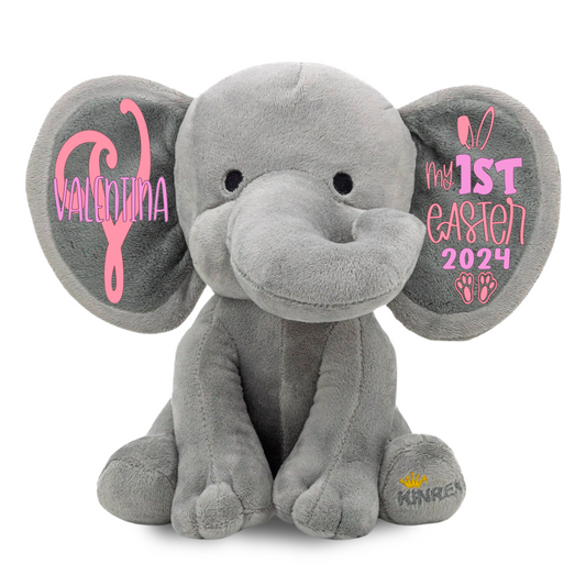 Personalized Elephant Stuffed Animal - My First Easter Elephant