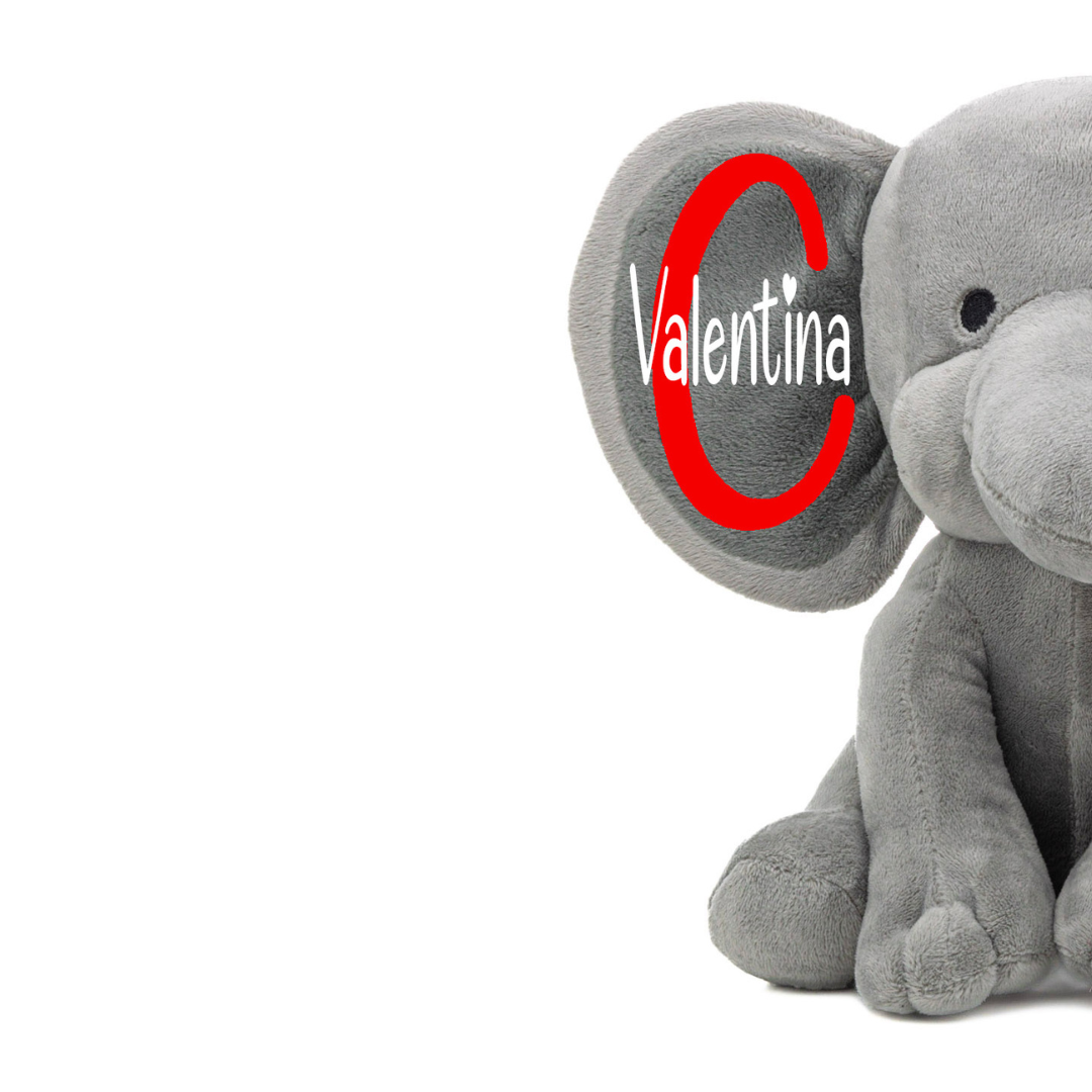 Personalized Elephant Stuffed Animal - My First Valentine’s