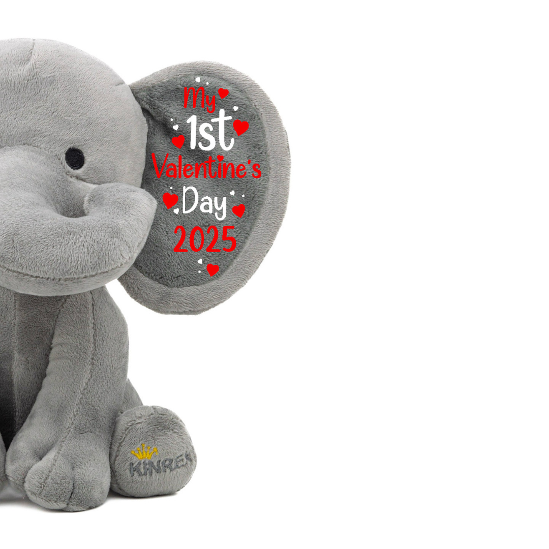 Personalized Elephant Stuffed Animal - My First Valentine’s