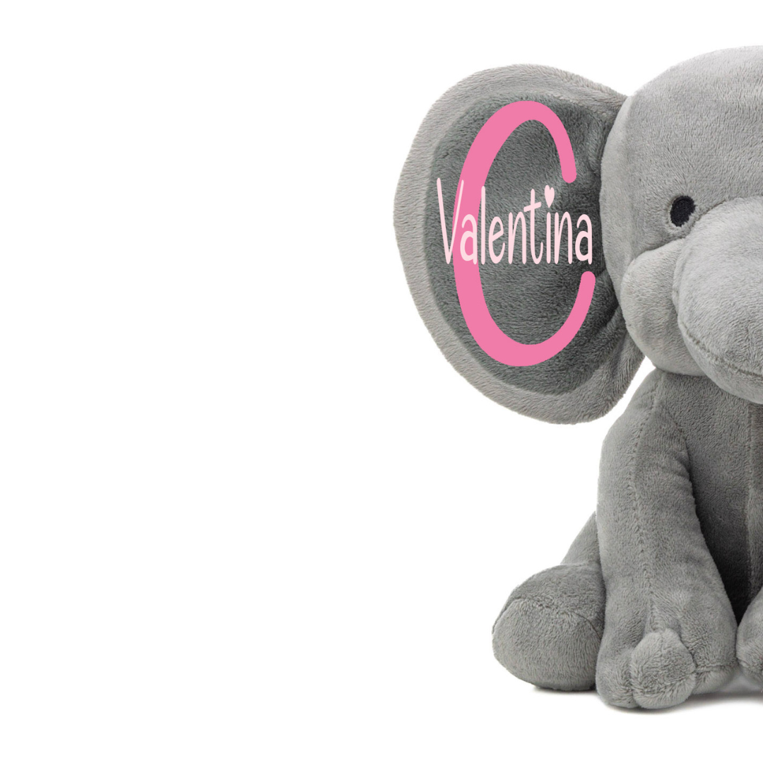 Personalized Elephant Stuffed Animal - My First Valentine’s