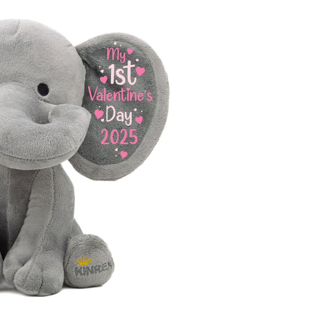 Personalized Elephant Stuffed Animal - My First Valentine’s