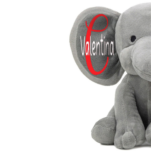 Personalized Elephant Stuffed Animal - Custom My First Christmas Day Elephant Plush Toy