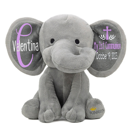 Personalized Elephant Stuffed Animal - My 1st Communion