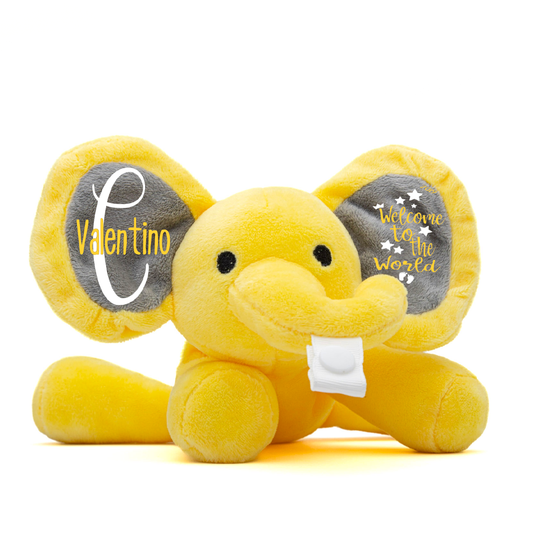 Custom Pacifier Stuff Elephants - Yellow 7.09"