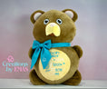 Load image into Gallery viewer, Personalized Birth Stats Brown Stuffed Teddy Bear
