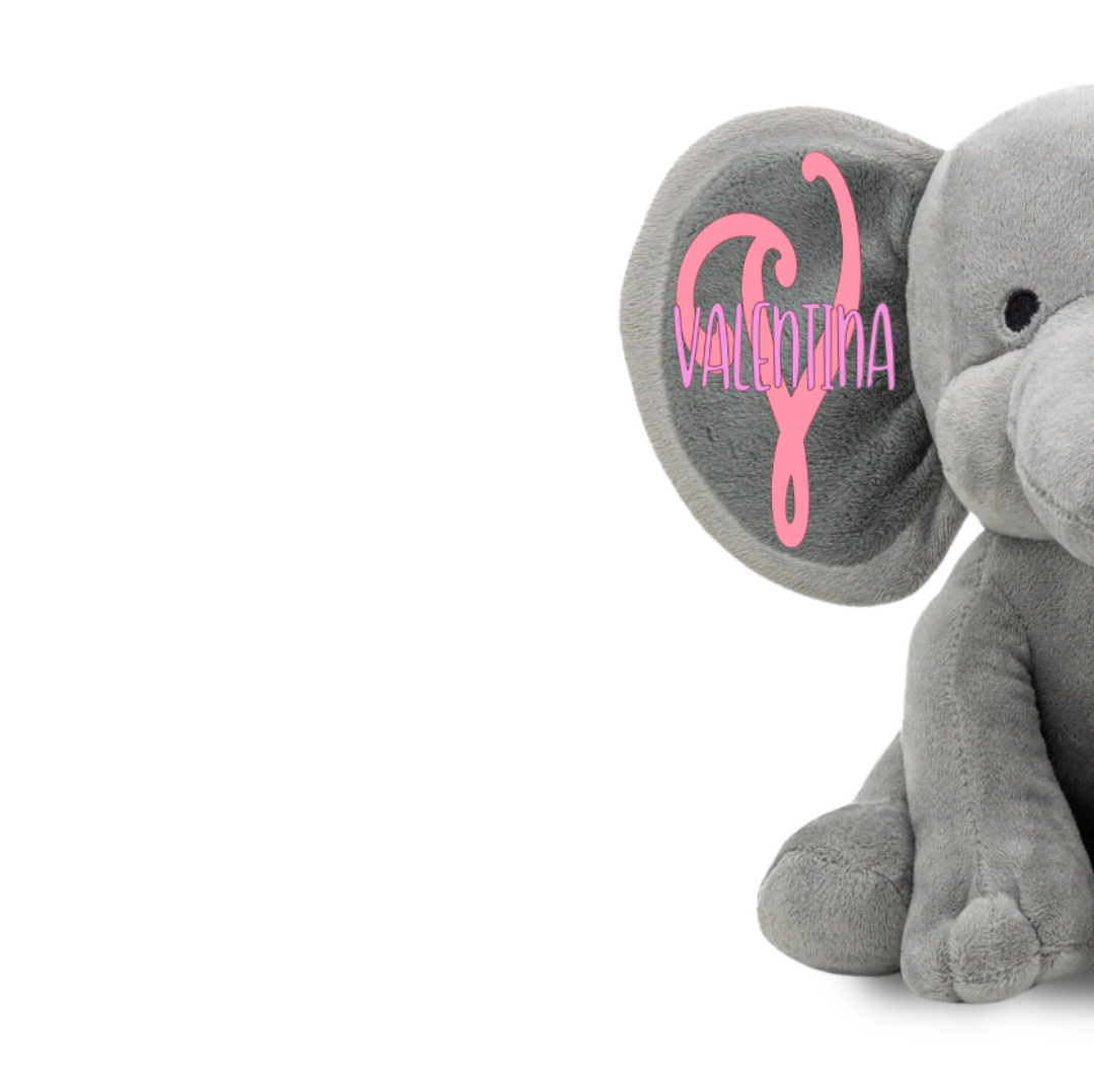 Personalized Elephant Stuffed Animal - My First Easter Elephant