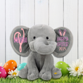 Load image into Gallery viewer, Personalized Elephant Stuffed Animal - Happy Easter Elephant
