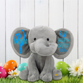 Load image into Gallery viewer, Personalized Elephant Stuffed Animal - Happy Easter Elephant
